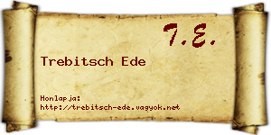 Trebitsch Ede névjegykártya